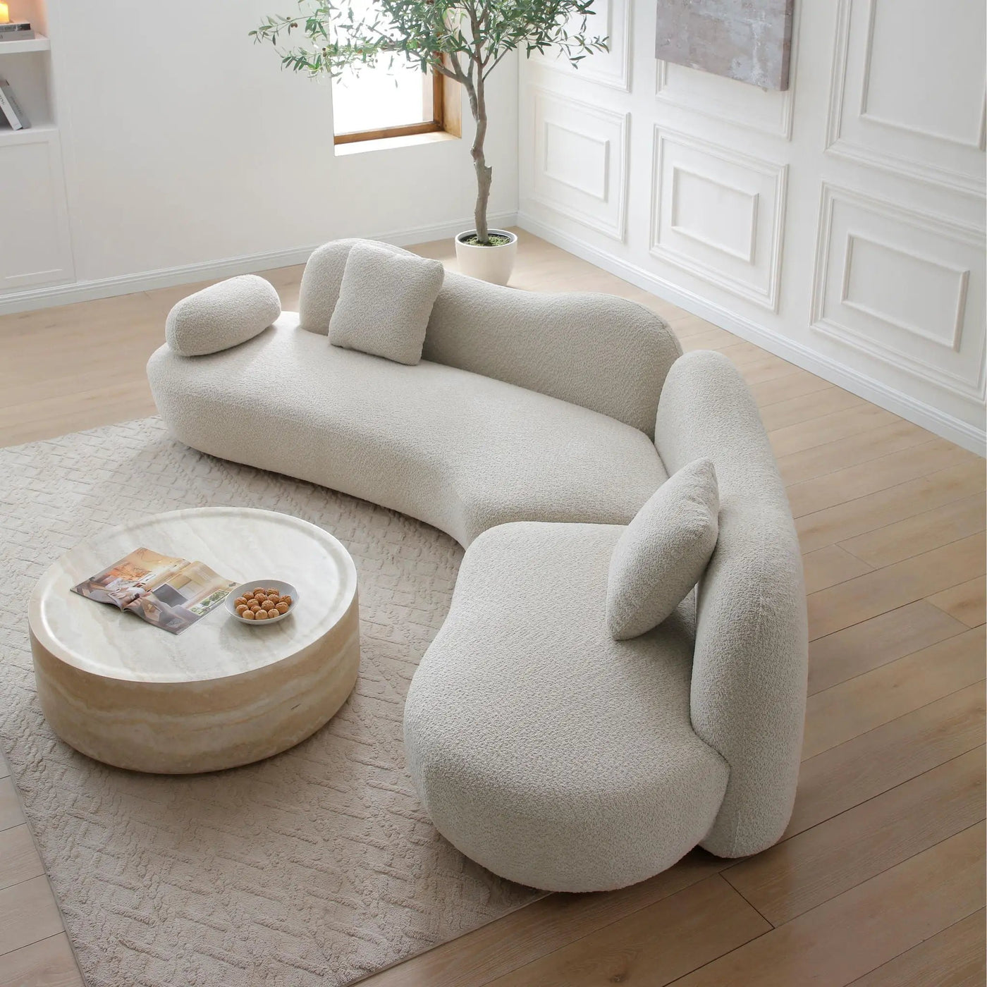 Modern Curved Modular 5 Seater Sofa by HouseOfZazla