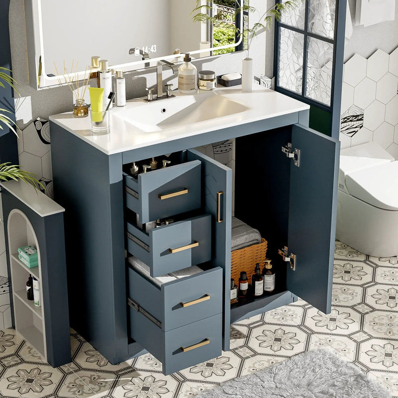 Bathroom Vanity With Sink Combo, Storage Cabinet, Freestanding Set With 3 Drawers & Soft Closing Doors by Unique Piece Furniture