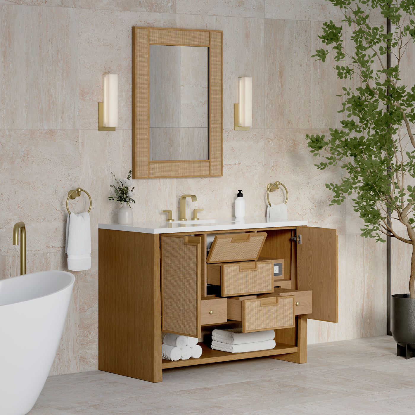 James Martin Solene 48" Single Bathroom Vanity, Seaside Oak, view 30