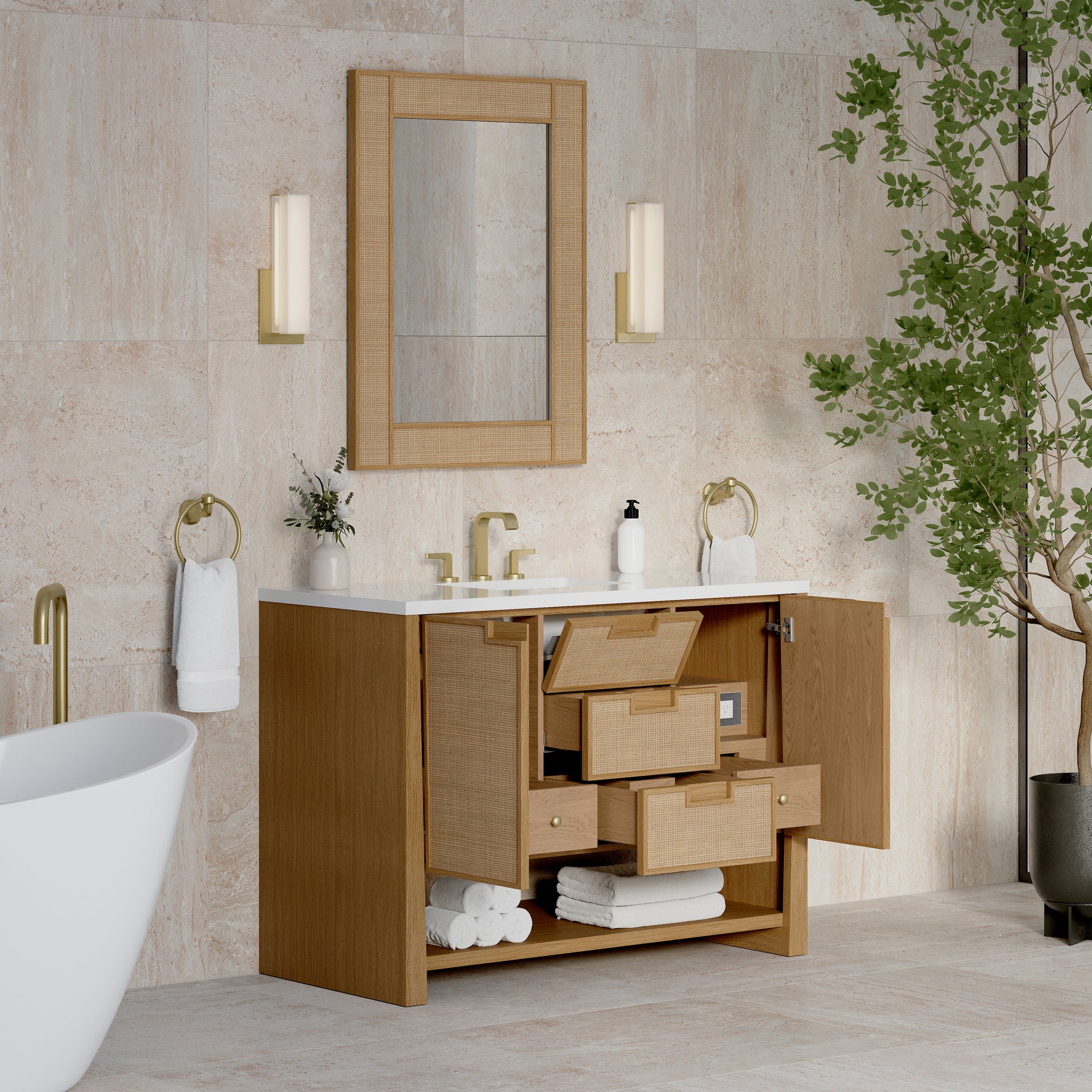 James Martin Solene 48" Single Bathroom Vanity, Seaside Oak, view 30