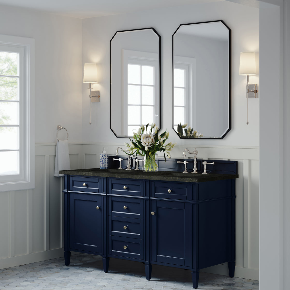 James Martin Brittany 60" Double Bathroom Vanity, Victory Blue, view 30