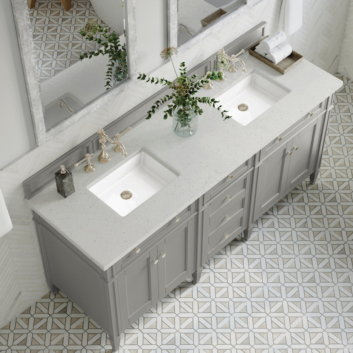 James Martin Brittany 72" Double Bathroom Vanity, Urban Gray, view 29
