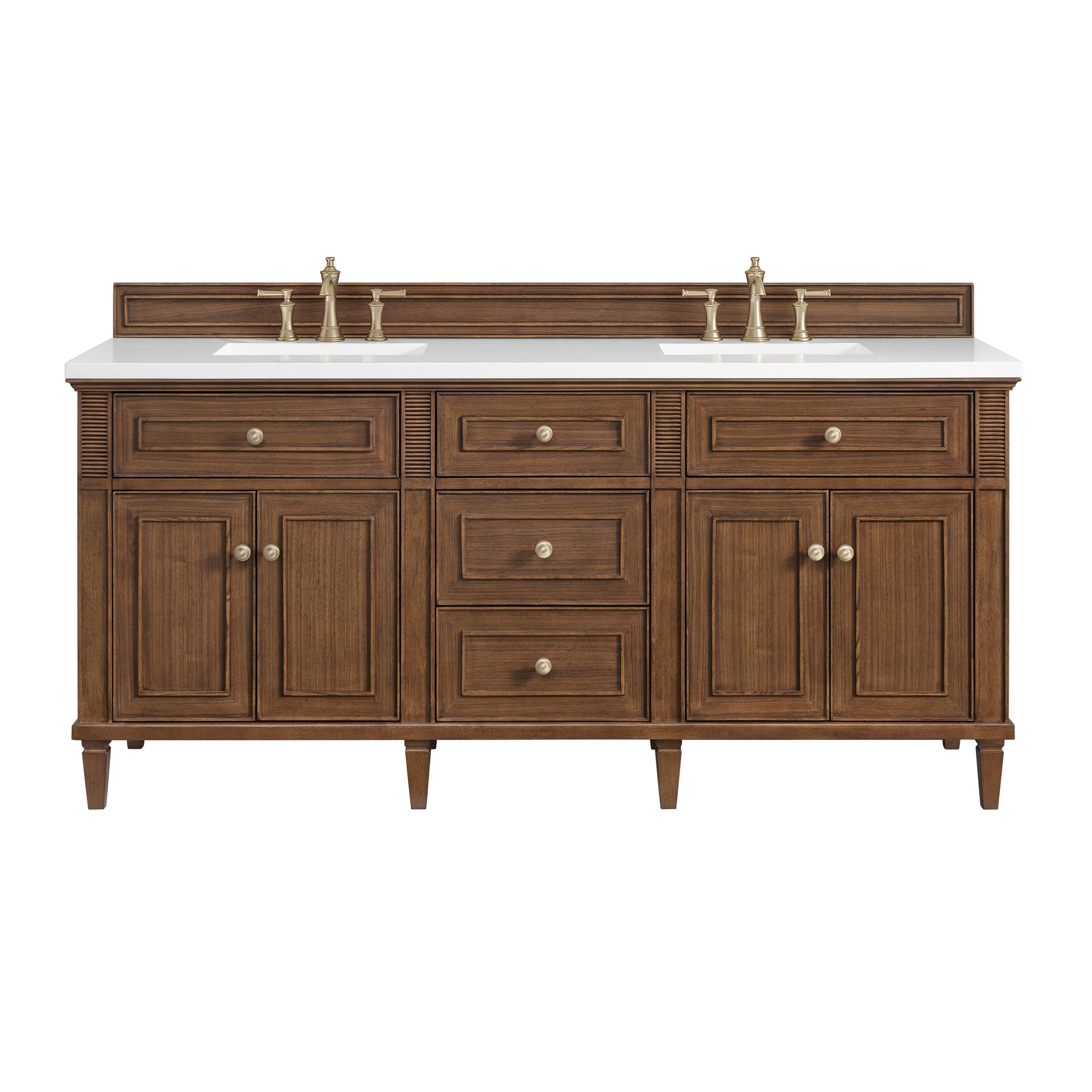 James Martin Lorelai 72" Double Bathroom Vanity, Mid-Century Walnut by James Martin