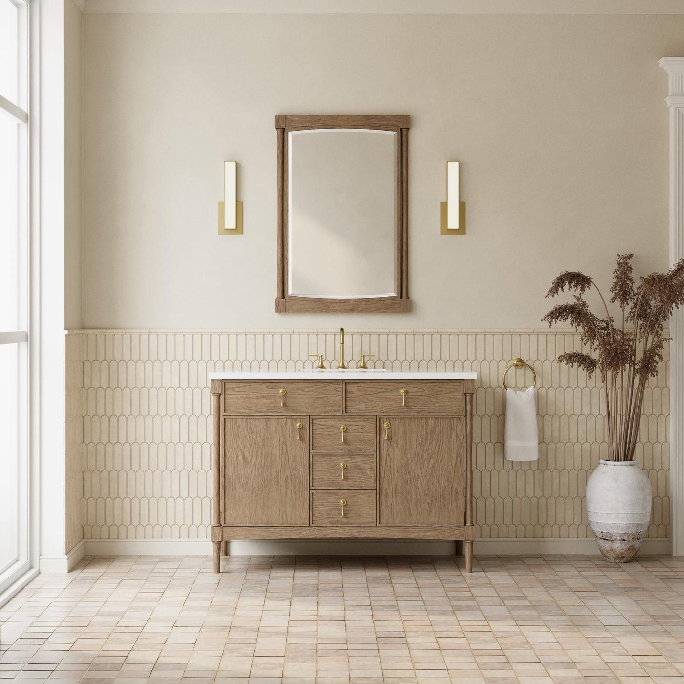 James Martin Kinnsden 48" Single Bathroom Vanity, Weathered Oak by James Martin
