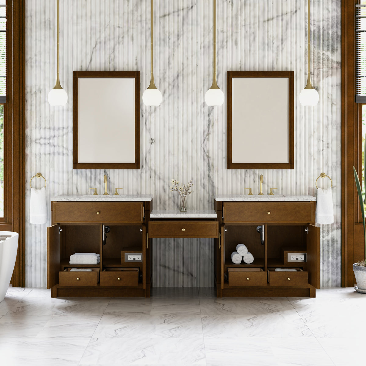 James Martin Bellshire 96" Double Bathroom Vanity, Honey Oak, view 33