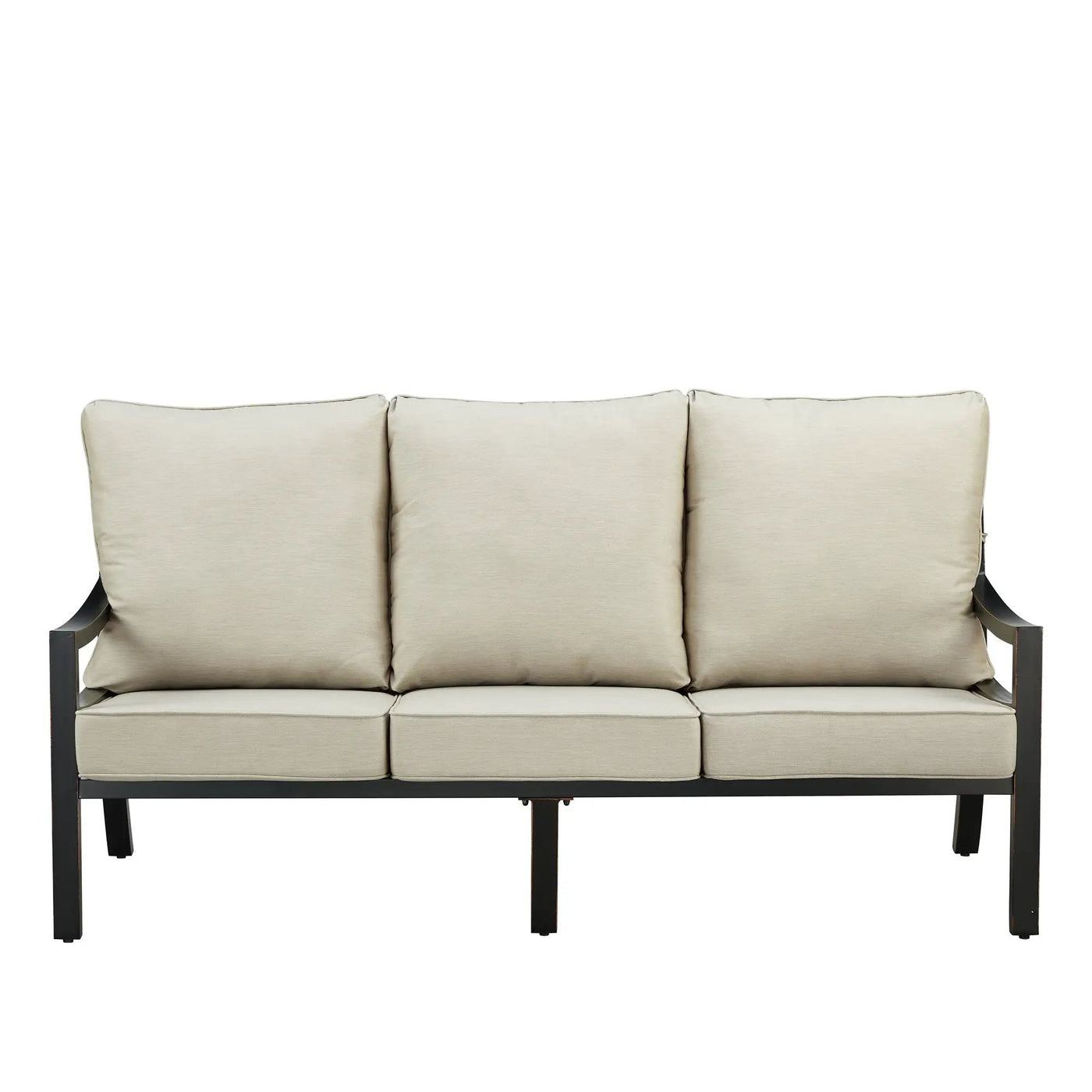 Black Aluminum Deep Seating Sofa with Cushions by Sharicks
