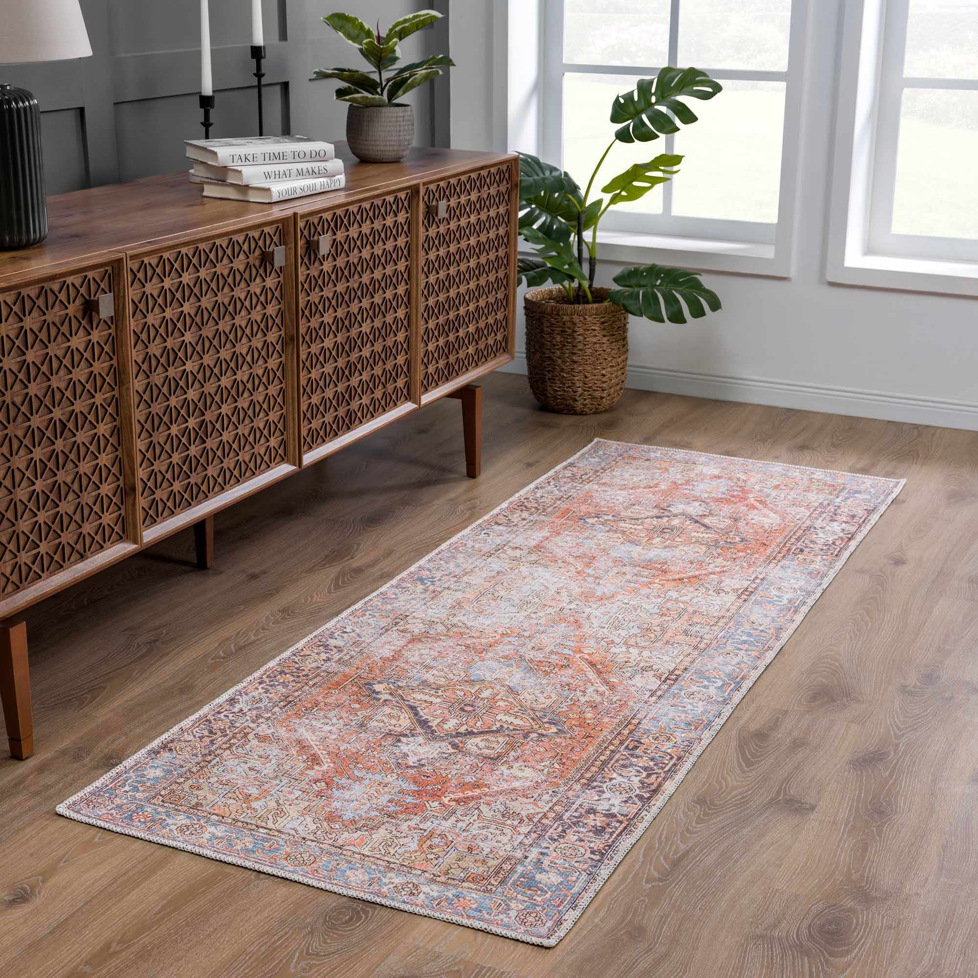 Eira Distressed Washable Rug - Clearance by Boutique Rugs