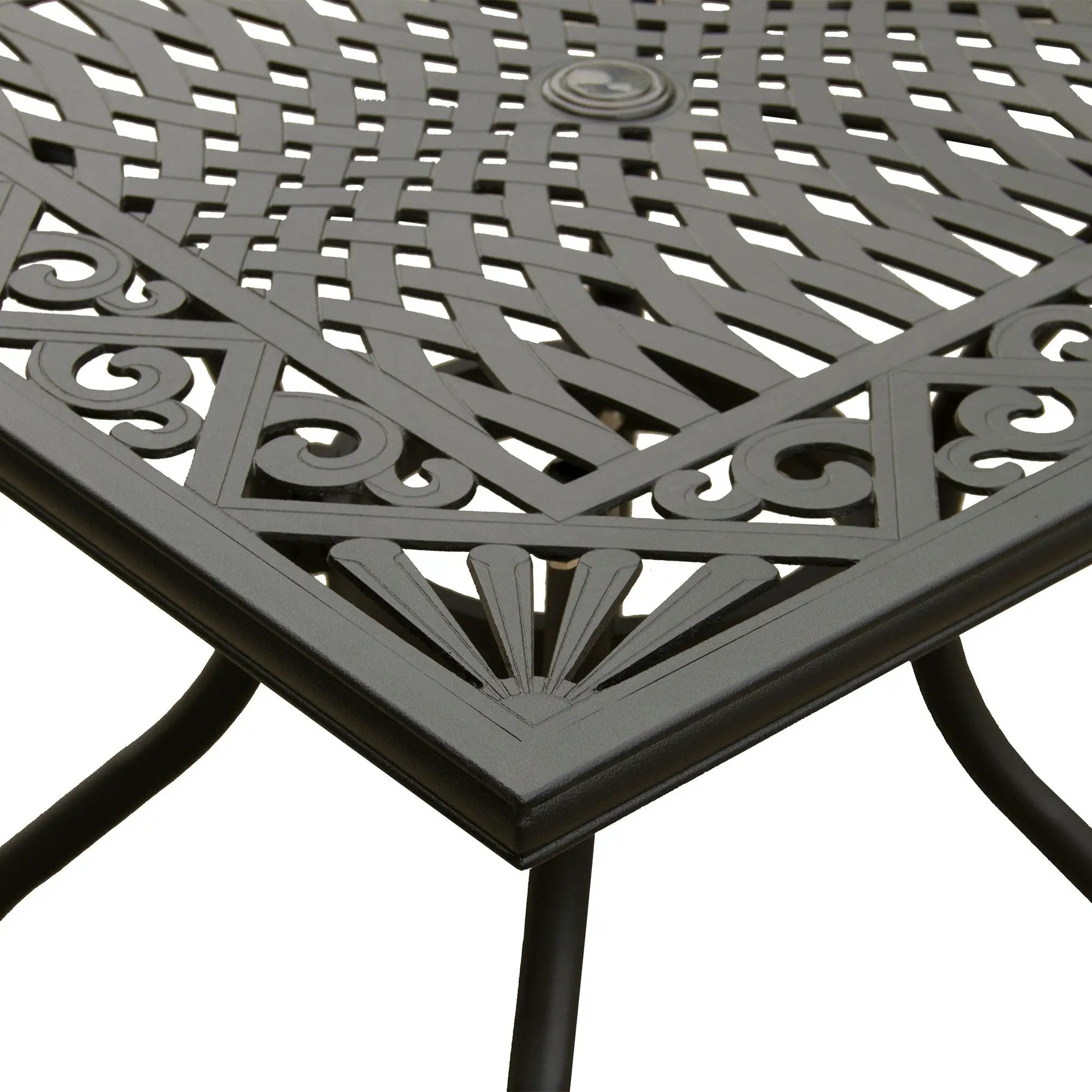 Outdoor Aluminum 5pc Square Black Patio Dining Set with Four Chairs by Sharicks