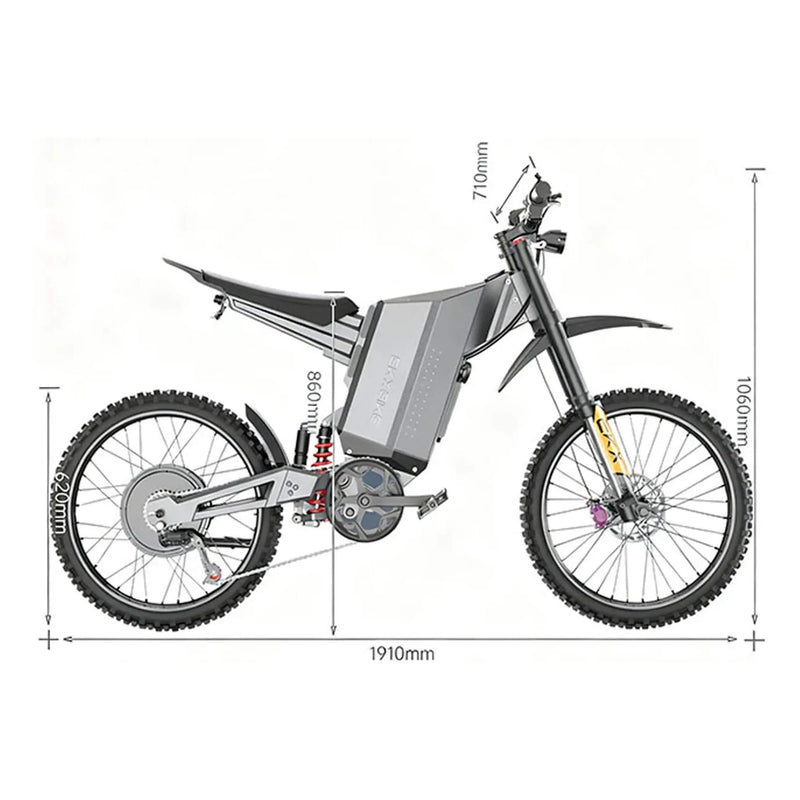 EKX GTS 8000W 72V/30AH Premium Electric High-Strength Steel Pipe Off-Road Mountain Dirt Bike (SAK31684) by SAKSBY WHOLESALE