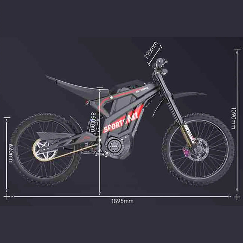 EKX M1 16.8KW 72V/50AH Premium Electric High-Strength Steel Pipe Off-Road Mountain Dirt Bike (SAK20957) by SAKSBY WHOLESALE