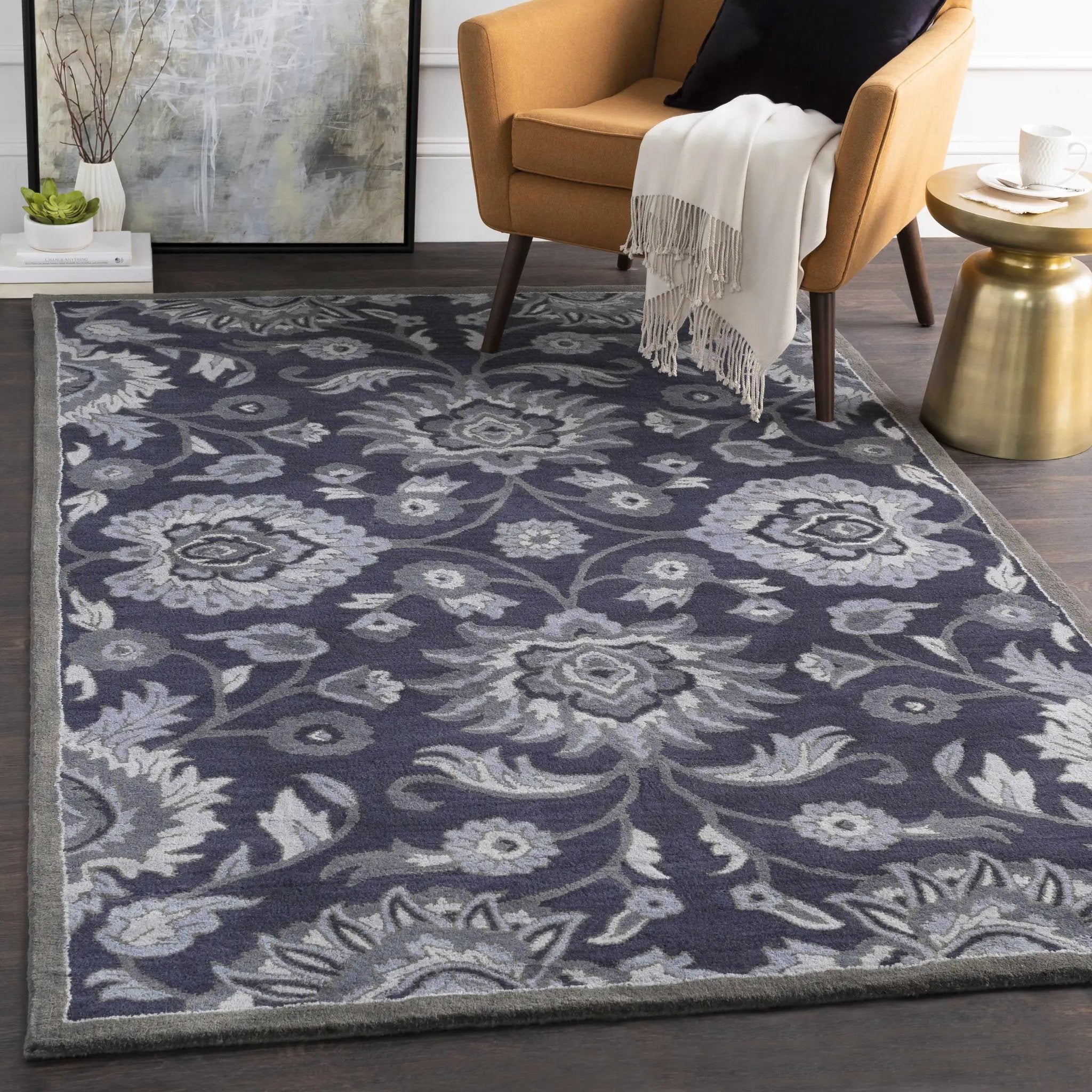 Conesus Hand Tufted Blue 1191 Area Rug - Clearance by Boutique Rugs