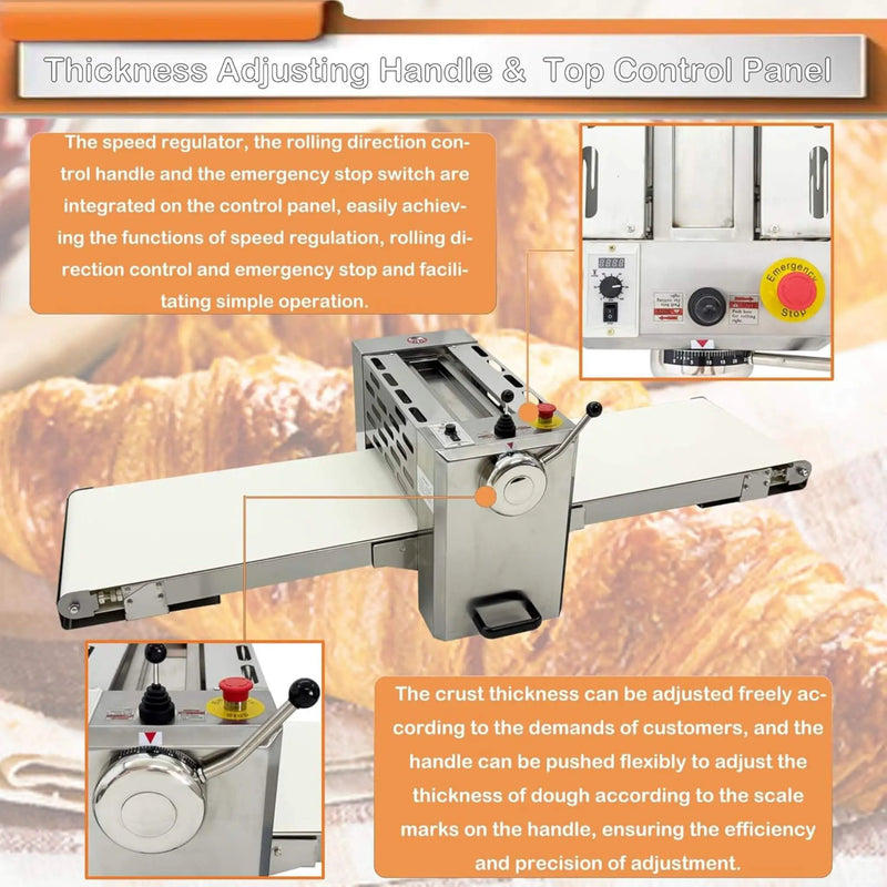 Commercial Electric 110V Foldable Stainless Steel Dough Sheeter (SAK59273) by SAKSBY WHOLESALE
