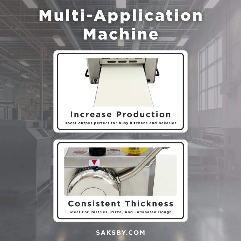 Commercial Electric 110V Foldable Stainless Steel Dough Sheeter (SAK59273) by SAKSBY WHOLESALE