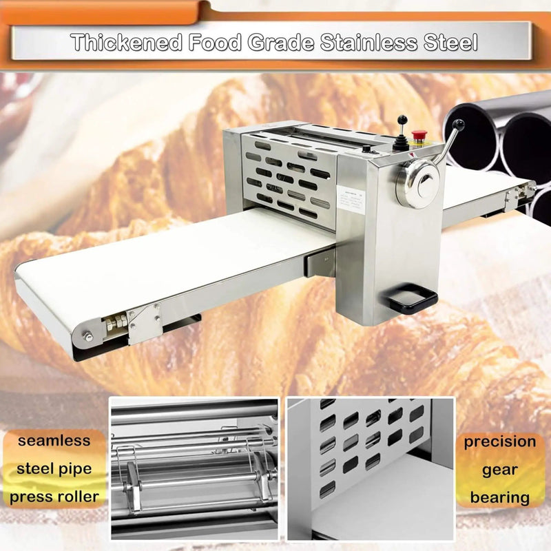 Commercial Electric 110V Foldable Stainless Steel Dough Sheeter (SAK59273) by SAKSBY WHOLESALE