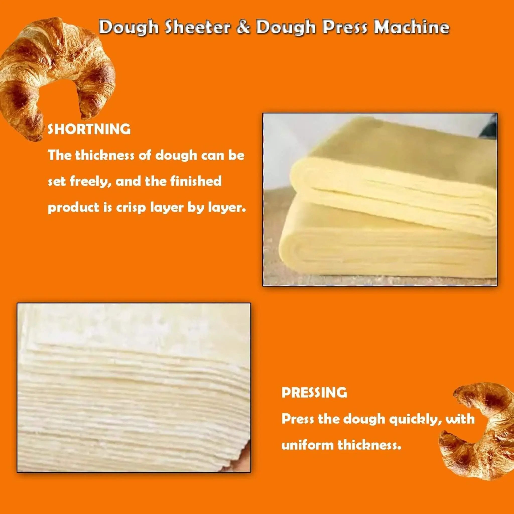 Commercial Electric 110V Foldable Stainless Steel Dough Sheeter (SAK59273) by SAKSBY WHOLESALE