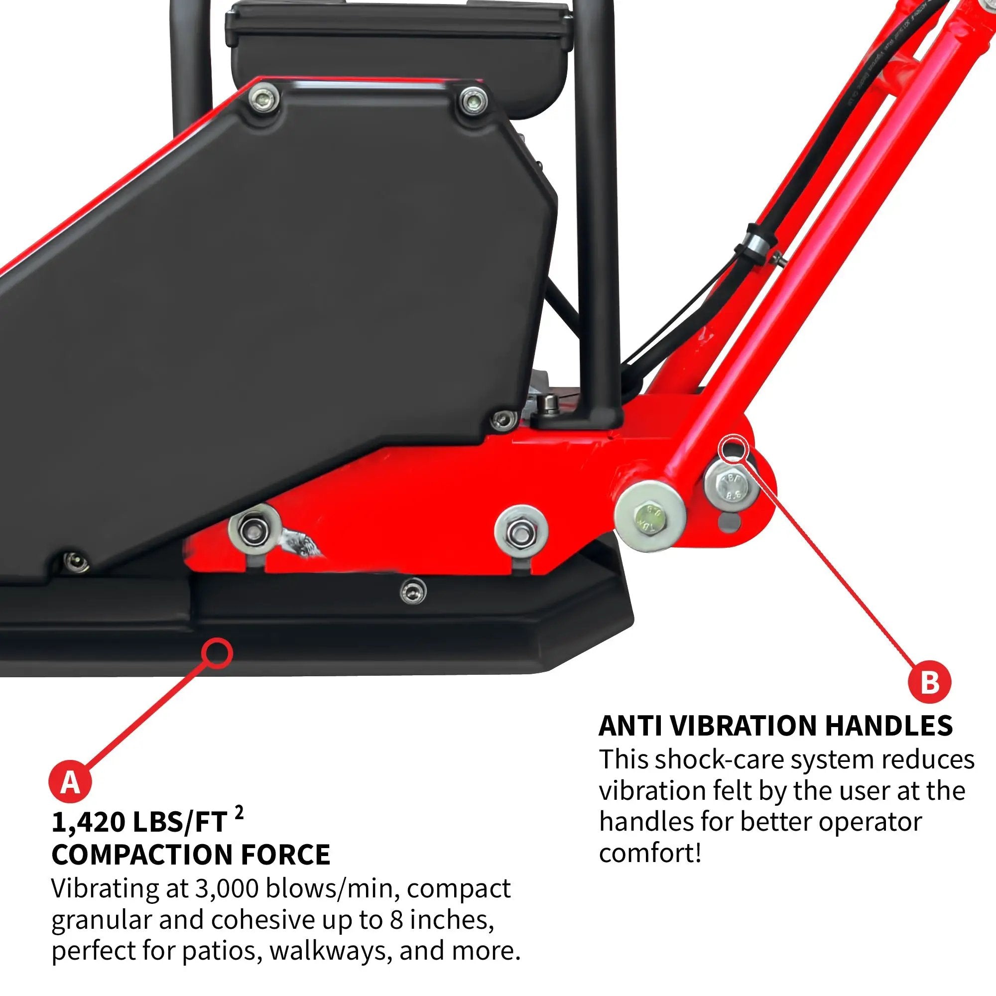 2 HP Electric Vibratory Plate Compactor Tamper for Gravel Soil Compaction by Tomahawk Power