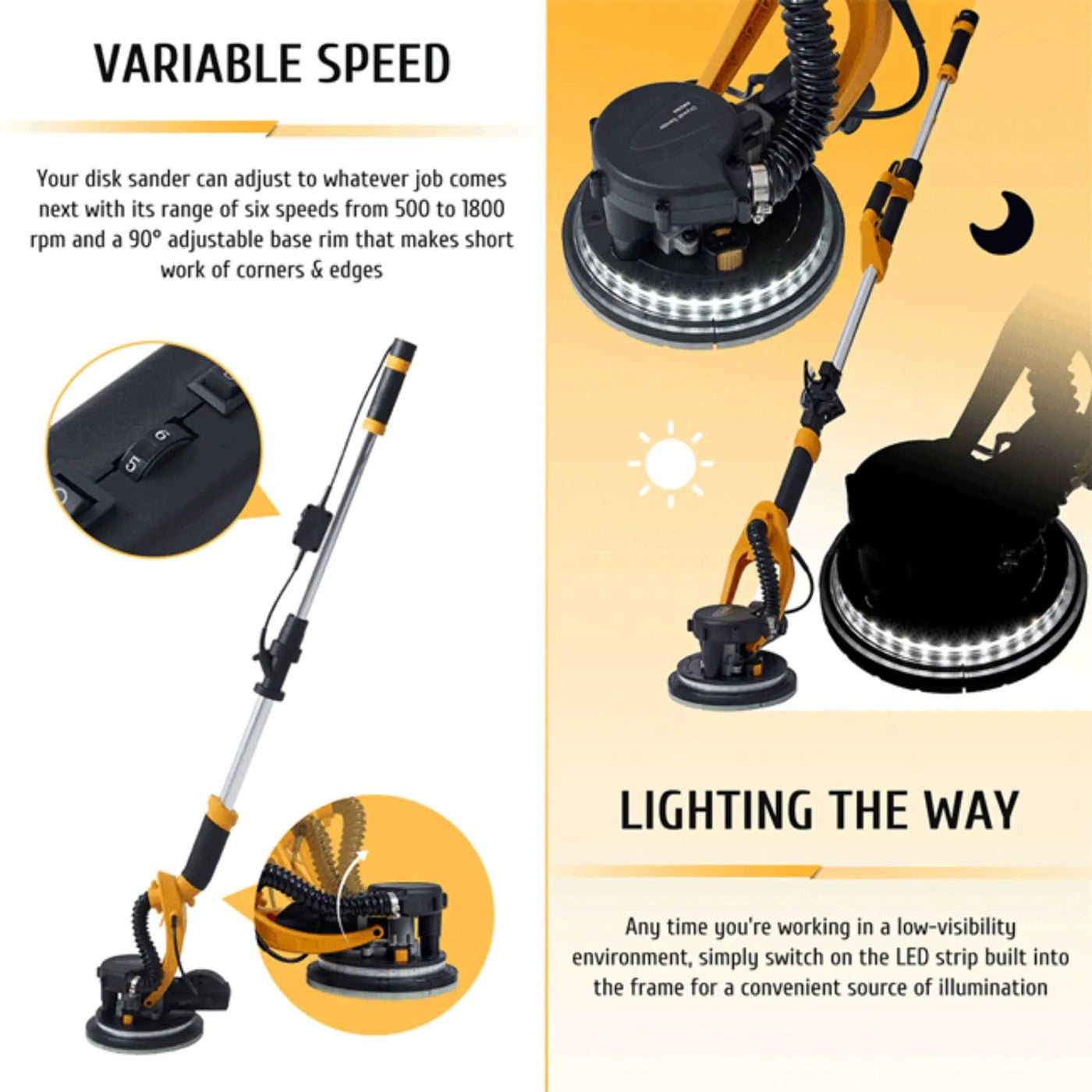 Preenex Electric Powered Drywall Sanding Machine W/ Dust Collection, 800W (SAK94763) by SAKSBY WHOLESALE