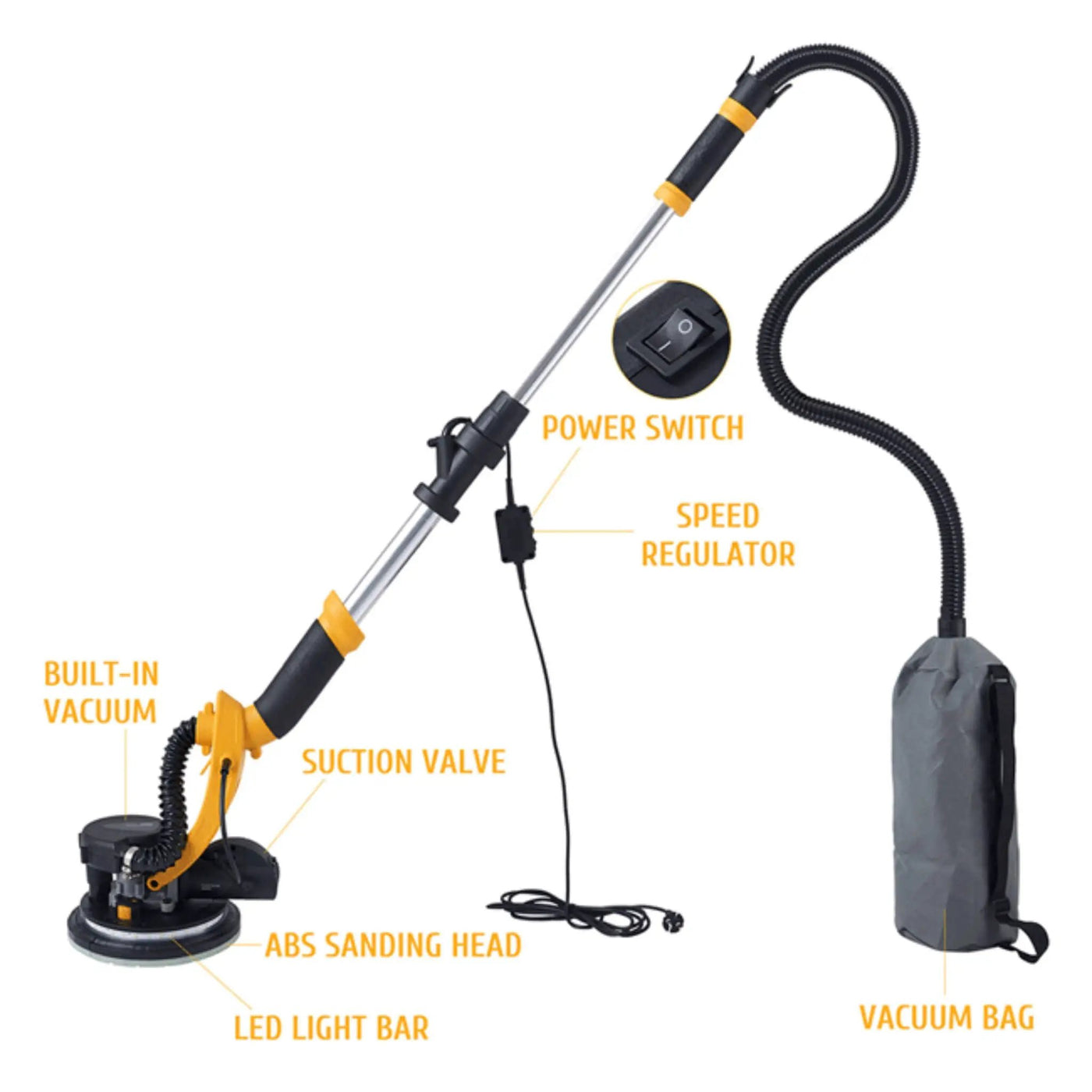 Preenex Electric Powered Drywall Sanding Machine W/ Dust Collection, 800W (SAK94763) by SAKSBY WHOLESALE