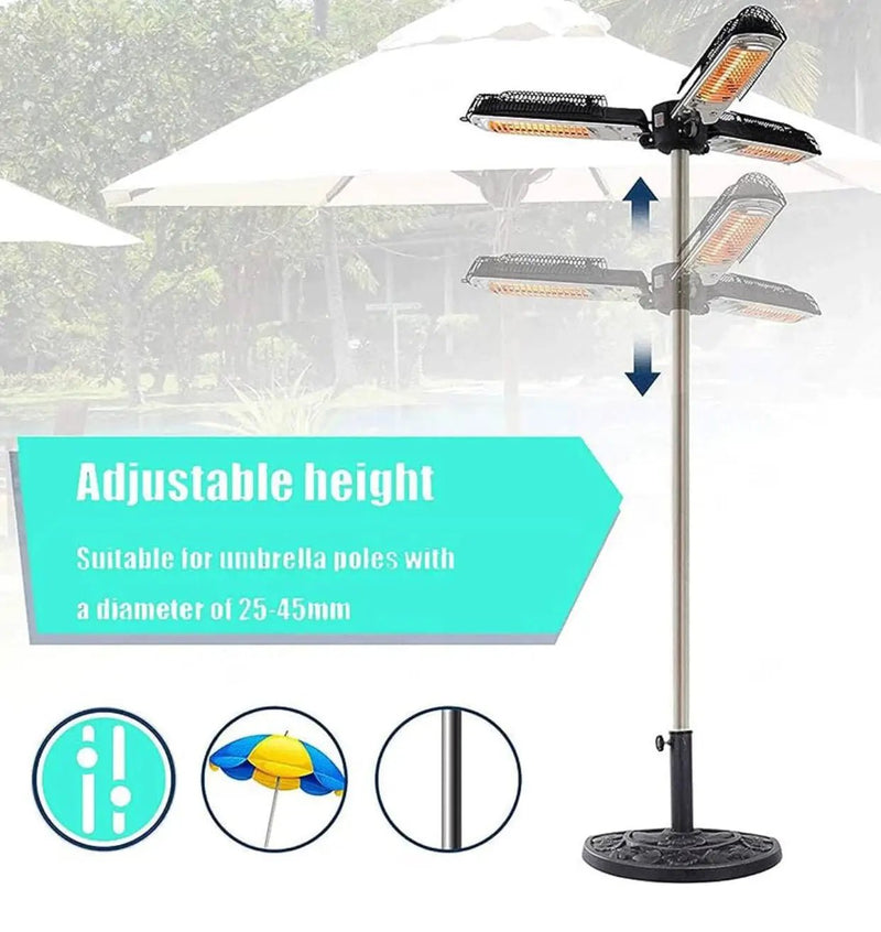 Electric Umbrella Heater Outdoor Heaters for Patio Electric Only Waterproof Infrared for Patio, Commercial and Residential by Outdoor Solar Outlet