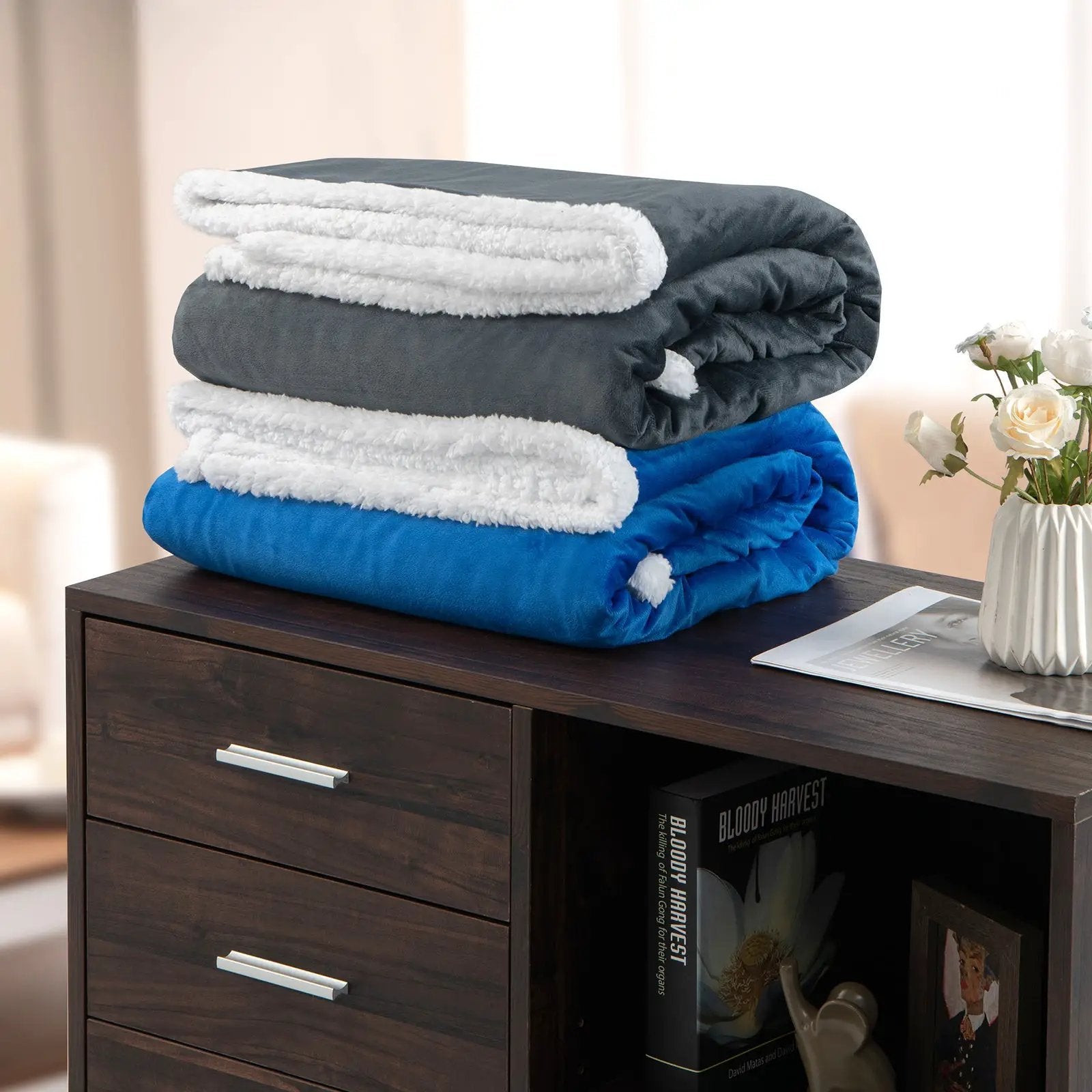 Heated Electric Blanket Throw with 10 Heat Levels by DirectDeals