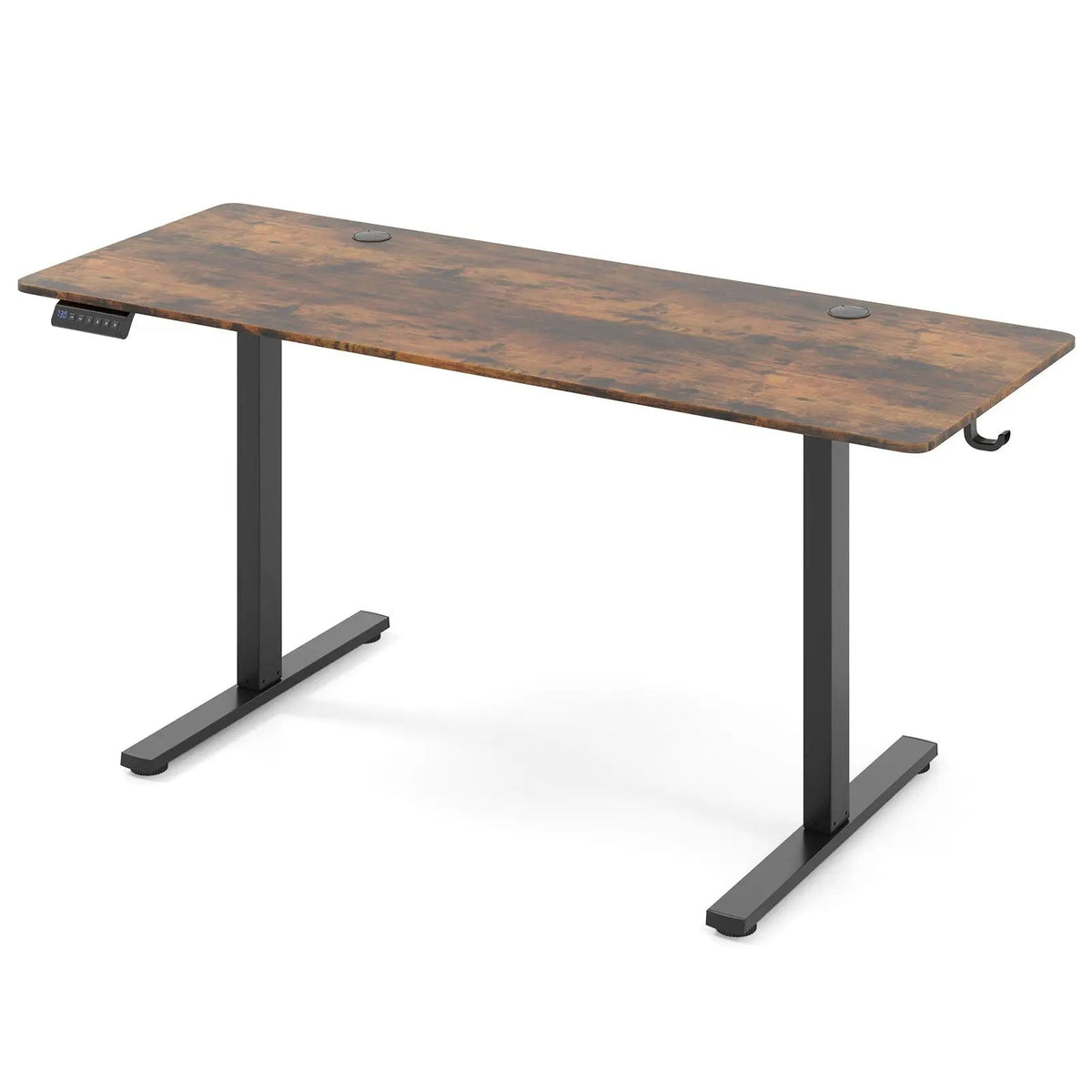 Electric Standing Desk with 3 Memory Heights and 2 Hanging Hooks and Cable Holes by DirectDeals