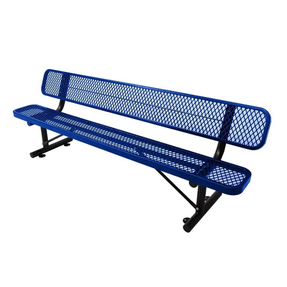 8FT Heavy-Duty Steel Bench With Backrest And Thermoplastic Coating (SAK23567) by SAKSBY WHOLESALE