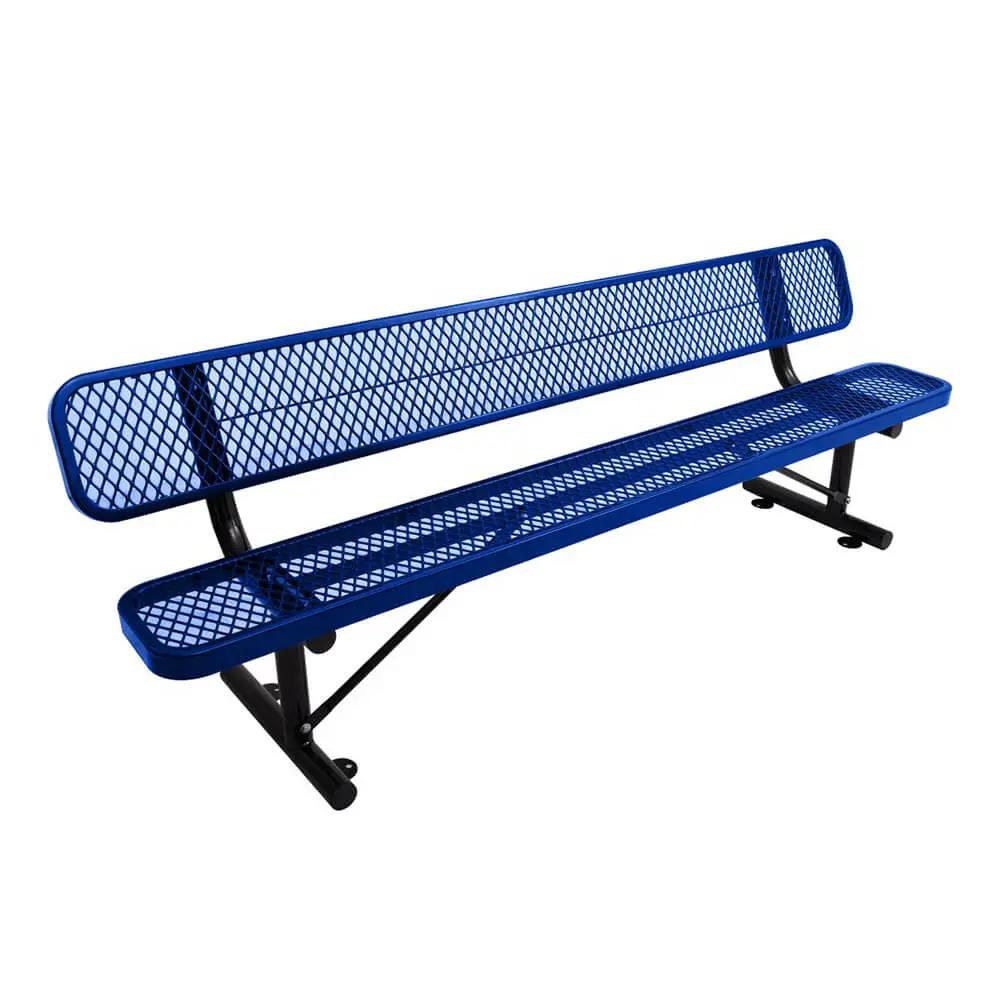 8FT Heavy-Duty Steel Bench With Backrest And Thermoplastic Coating (SAK23567) by SAKSBY WHOLESALE