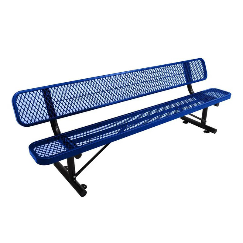 8FT Heavy-Duty Steel Bench With Backrest And Thermoplastic Coating (SAK23567) by SAKSBY WHOLESALE