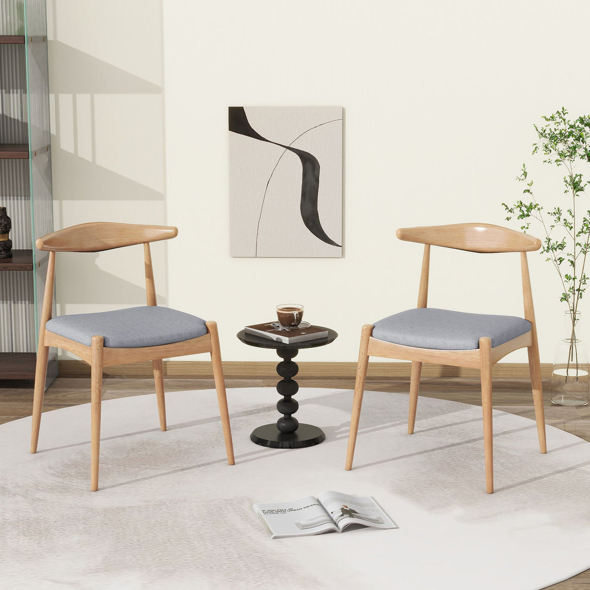 Elegant Dining Chairs With Ergonomic Backrest & Comfort Cushions (Set of 2), photo 7 of 8