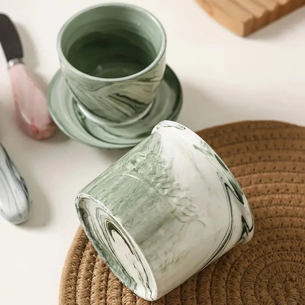 Elegant Marble-Textured Ceramic Butter Dish with Lid - Waterproof, Heat-Resistant, Ideal for Serving Butter, Cheese, and More - Perfect for Home or Kitchen Decor, Kitchen Decor | Marble Texture | Durable Ceramic, Butter Dish by House Of Avana