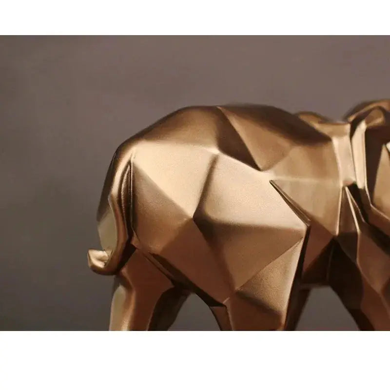 Modern Geometric Elephant Sculpture for Luxury Home & Office Decor by House Of Avana