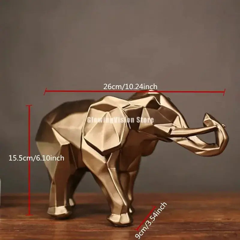Modern Geometric Elephant Sculpture for Luxury Home & Office Decor by House Of Avana