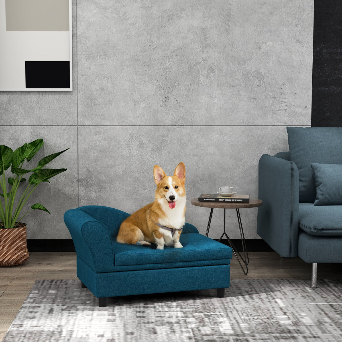 Elevated Pet Sofa Bed with Storage - Small & Medium Dogs