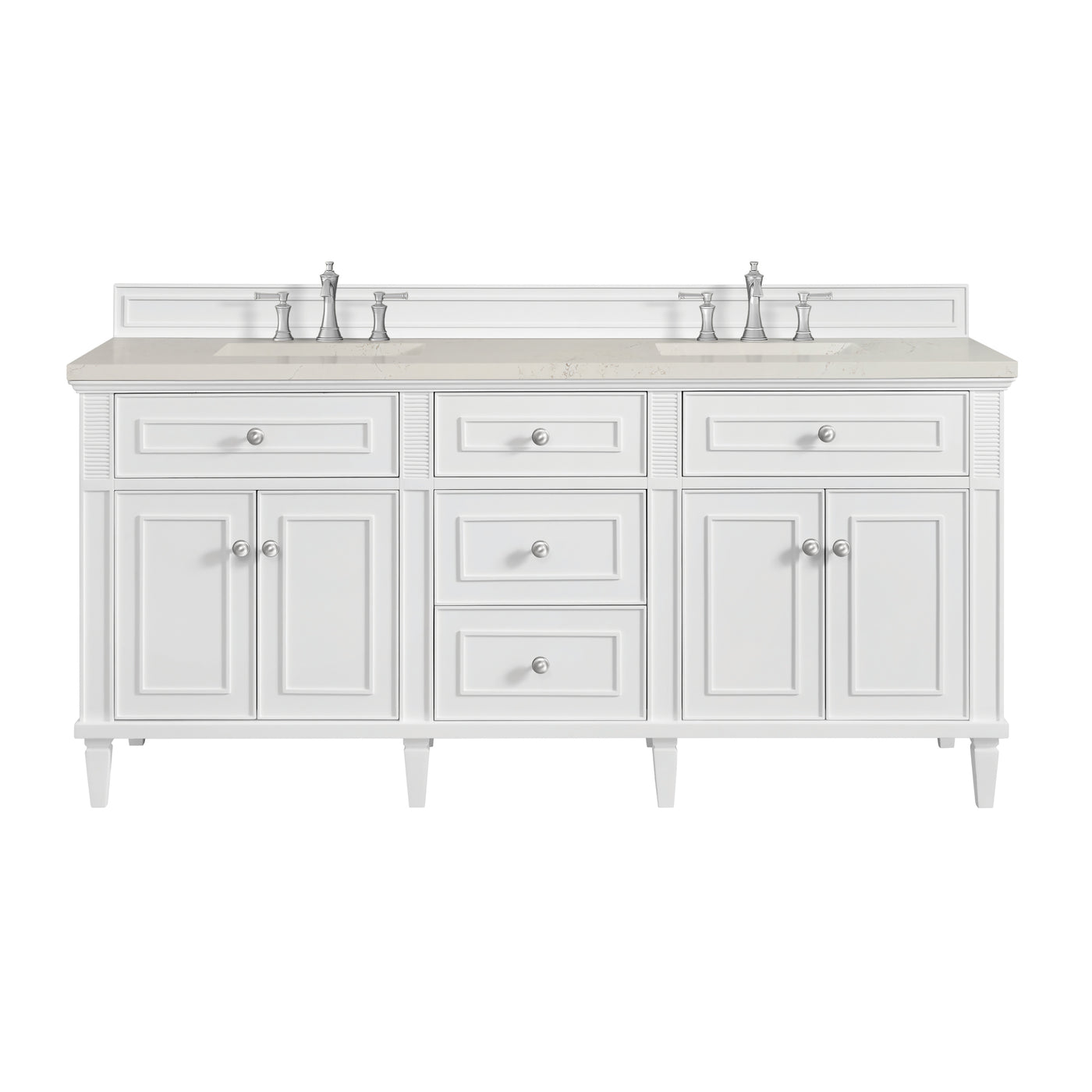 James Martin Lorelai 72" Double Bathroom Vanity, Bright White by James Martin