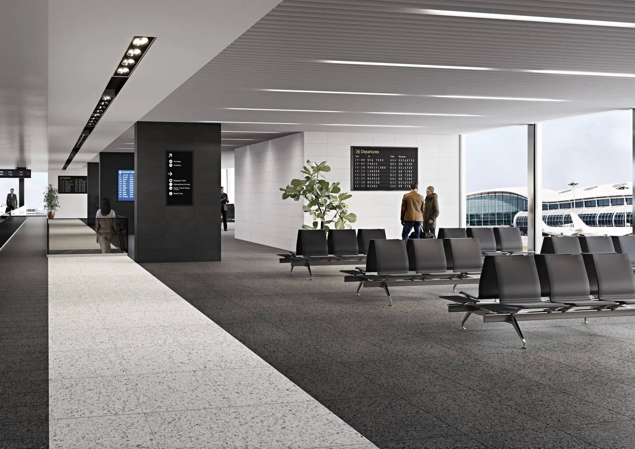 Elite Color Black Anti-Slip Terrazzo Look Porcelain Tiles 24x24 by landmarkceramics