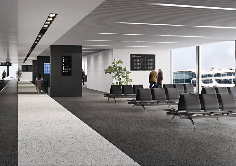 Elite Color Black Anti-Slip Terrazzo Look Porcelain Tiles 24x24 by landmarkceramics