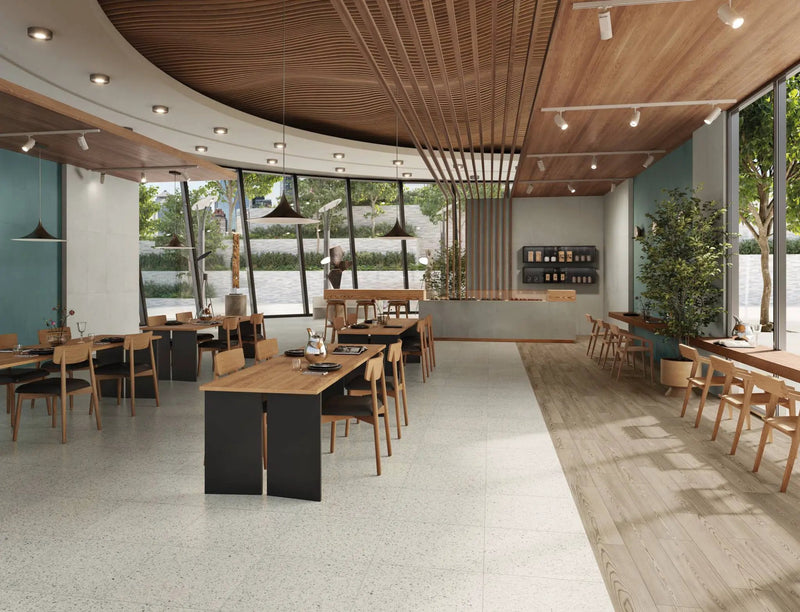 Elite Diamond White Anti-Slip Terrazzo Look Porcelain Tiles 24x24 by landmarkceramics