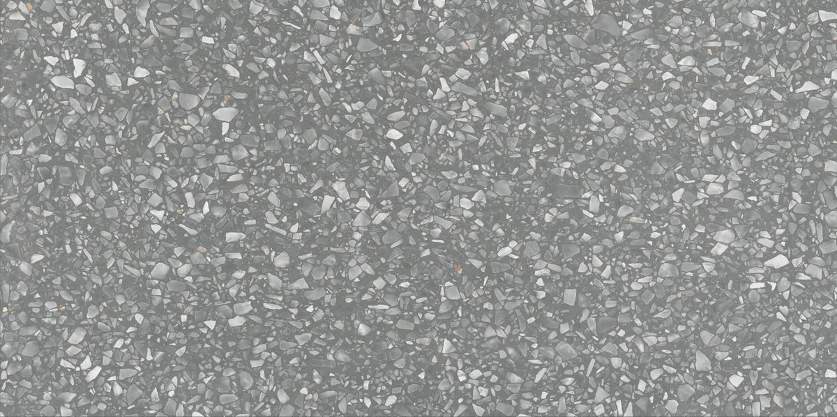 Elite Precious Black Anti-Slip Terrazzo Look Porcelain Tiles 12x24 by landmarkceramics