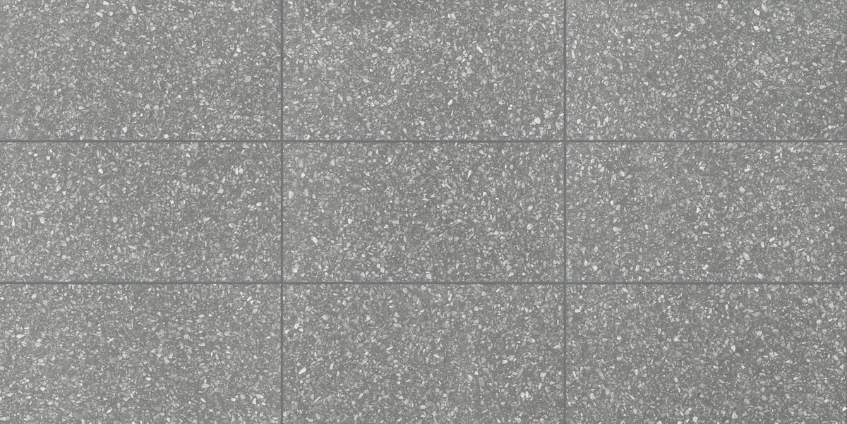 Elite Precious Black Anti-Slip Terrazzo Look Porcelain Tiles 12x24 by landmarkceramics