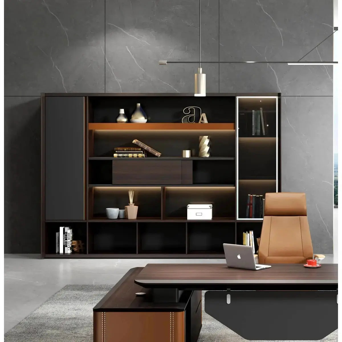Fulton · Office Shelves w/ Integrated Lighting & Closet Storage by Arc Grove