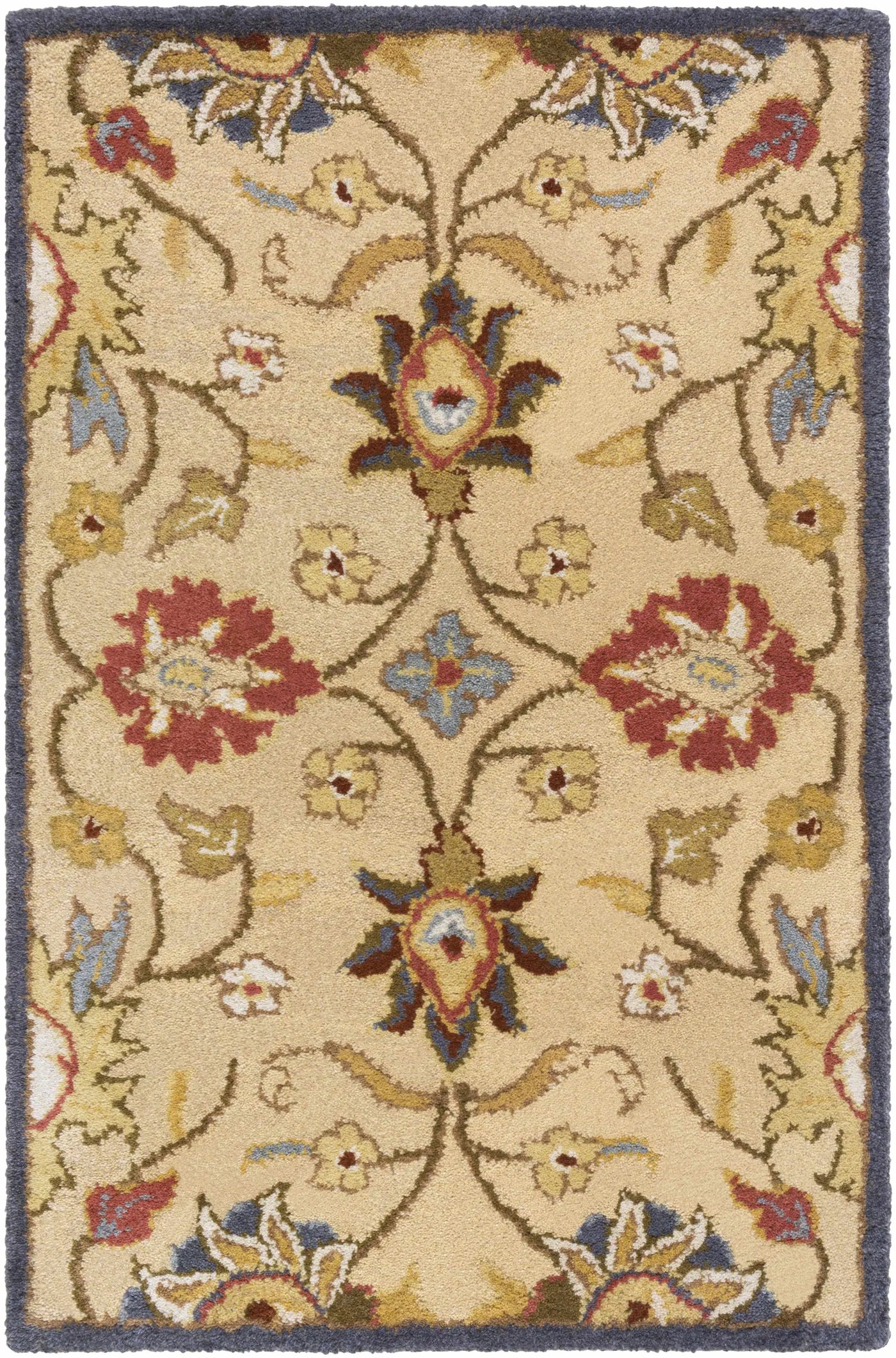 Caesar 1116 Hand Tufted Beige & Rust Wool Rug by Boutique Rugs