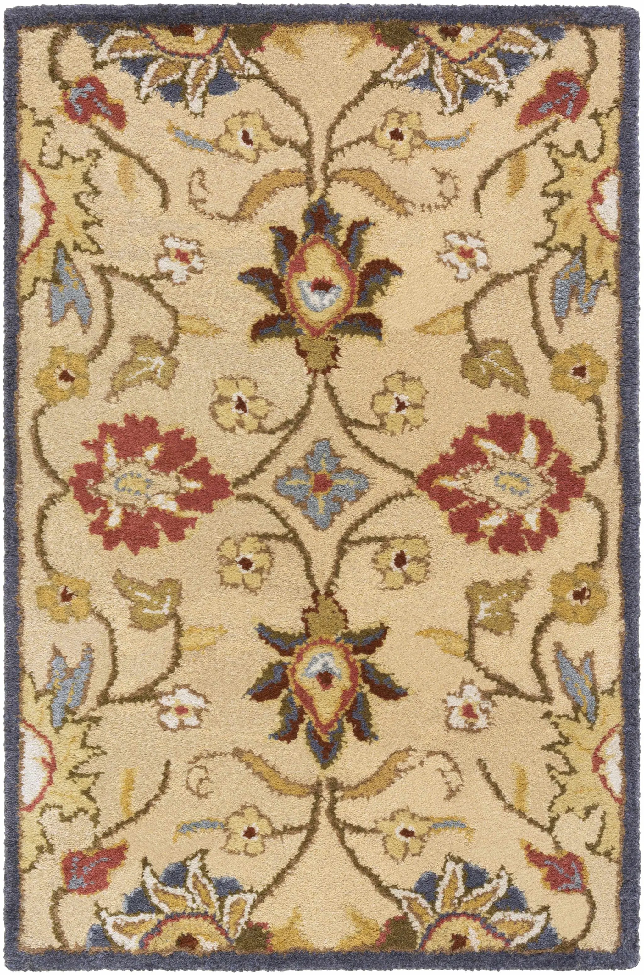 Caesar 1116 Hand Tufted Beige & Rust Wool Rug by Boutique Rugs