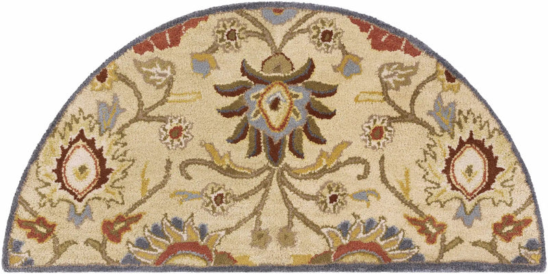Caesar 1116 Hand Tufted Beige & Rust Wool Rug by Boutique Rugs