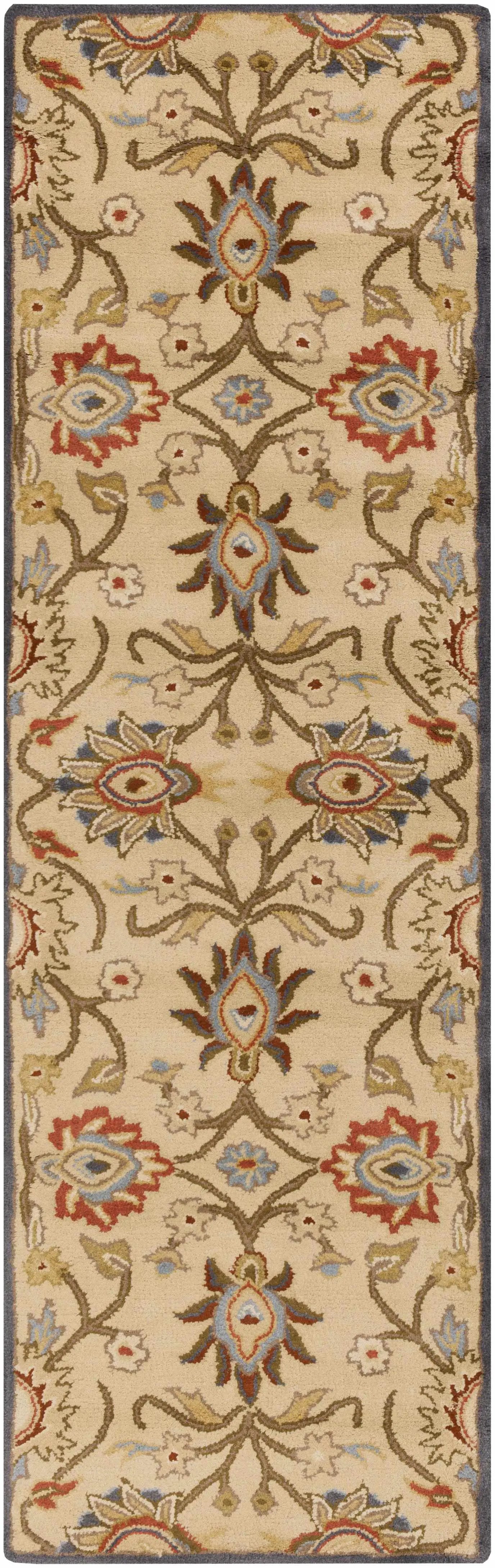 Caesar 1116 Hand Tufted Beige & Rust Wool Rug by Boutique Rugs