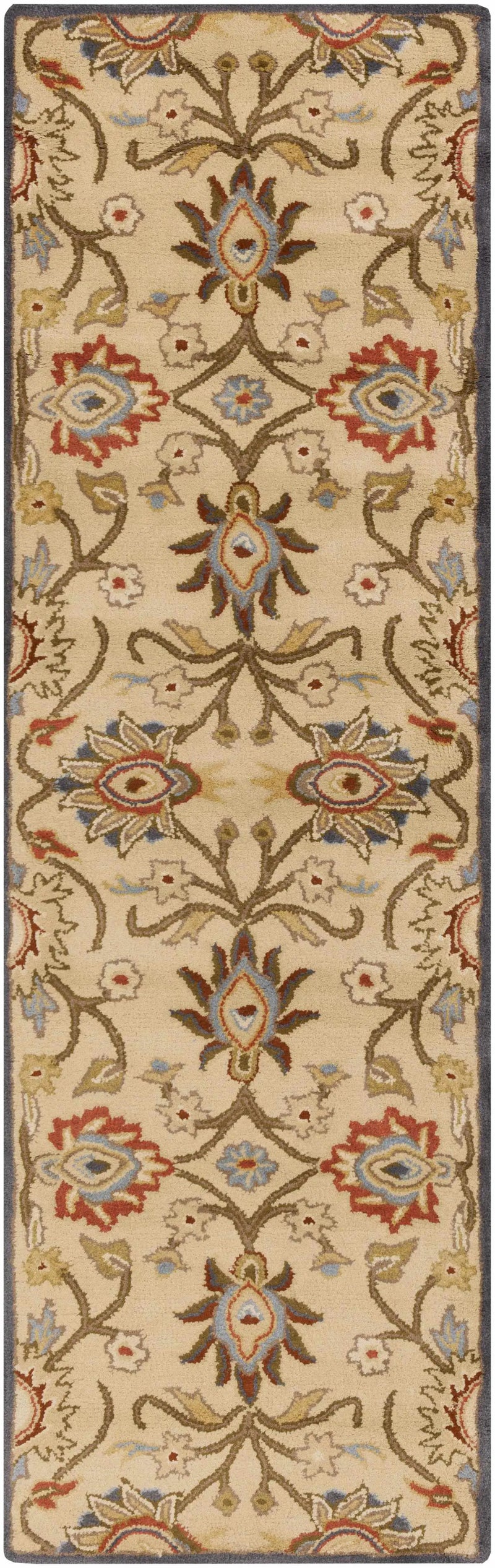 Caesar 1116 Hand Tufted Beige & Rust Wool Rug by Boutique Rugs