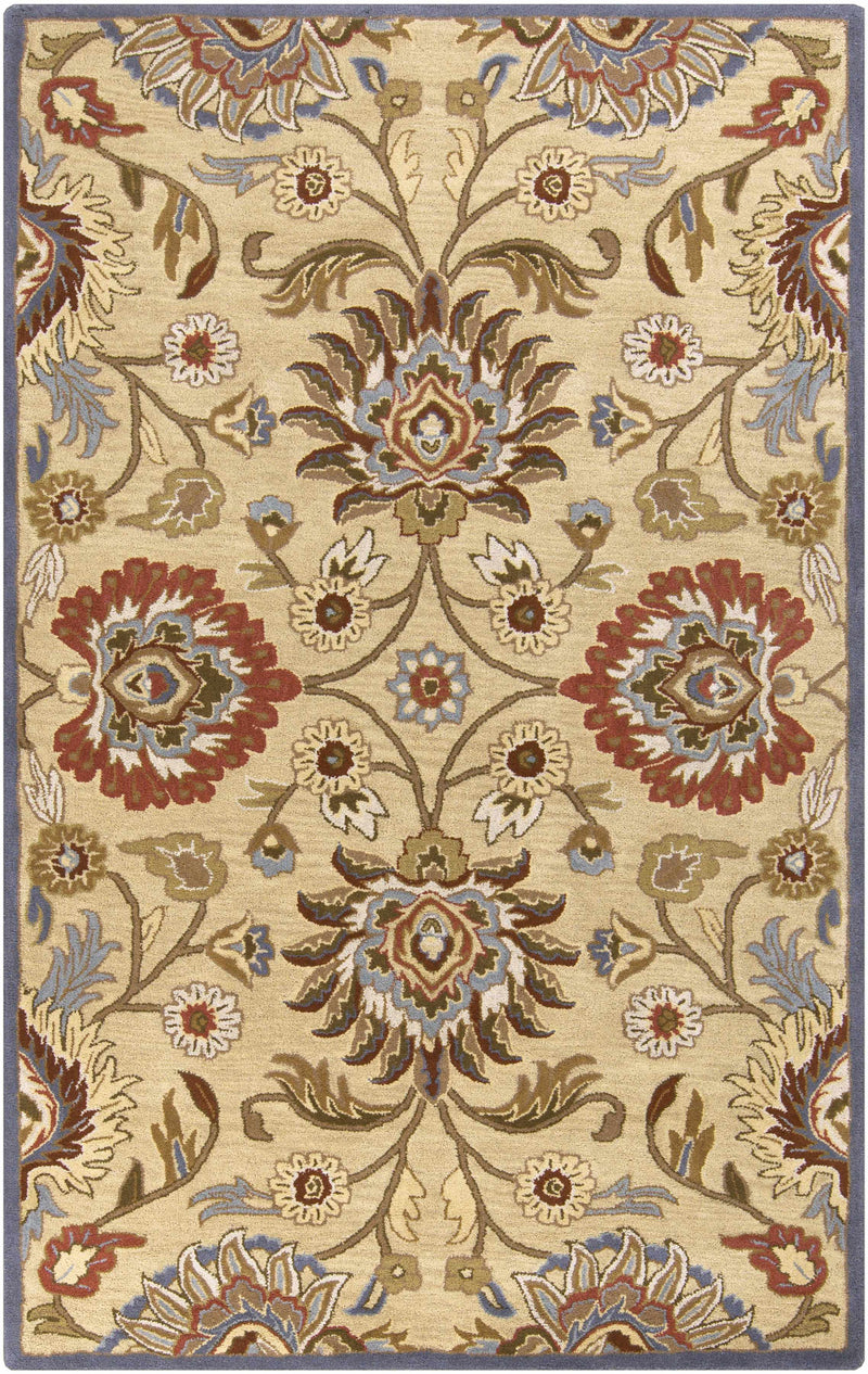 Caesar 1116 Hand Tufted Beige & Rust Wool Rug by Boutique Rugs