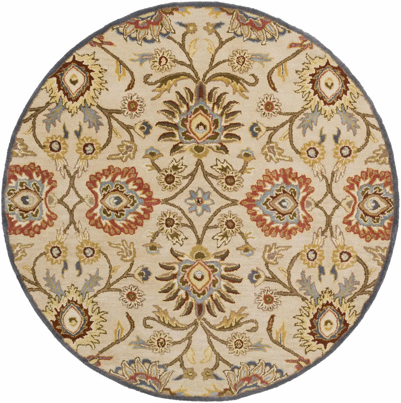 Caesar 1116 Hand Tufted Beige & Rust Wool Rug by Boutique Rugs