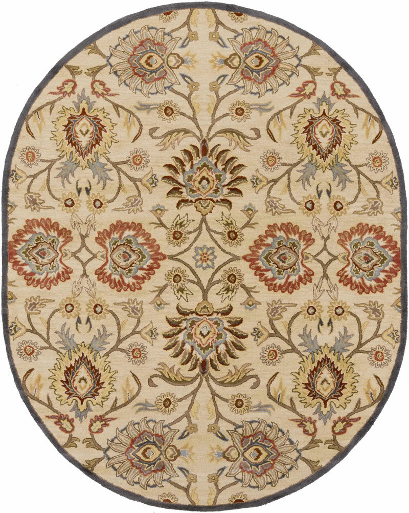 Caesar 1116 Hand Tufted Beige & Rust Wool Rug by Boutique Rugs