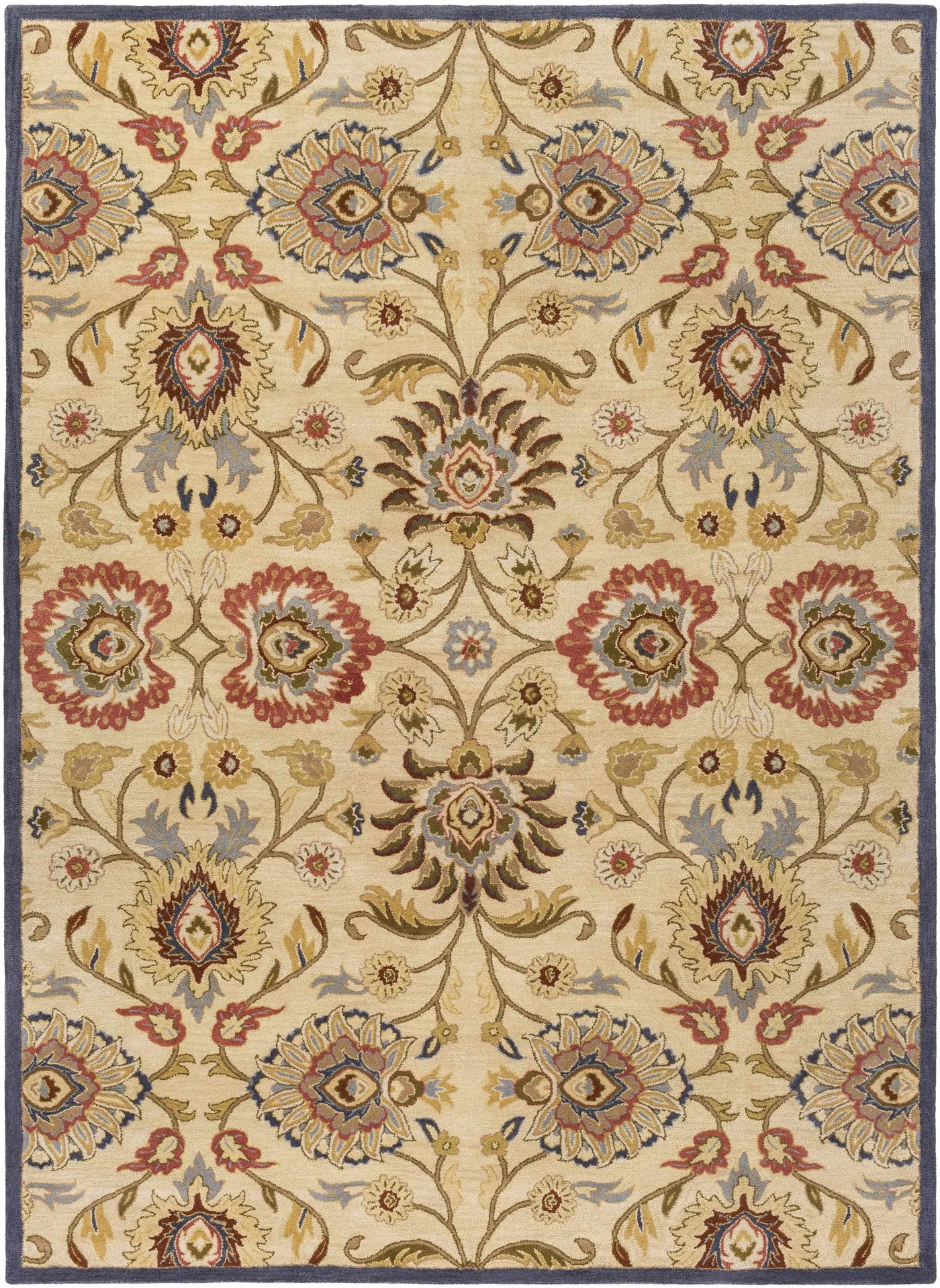 Caesar 1116 Hand Tufted Beige & Rust Wool Rug by Boutique Rugs