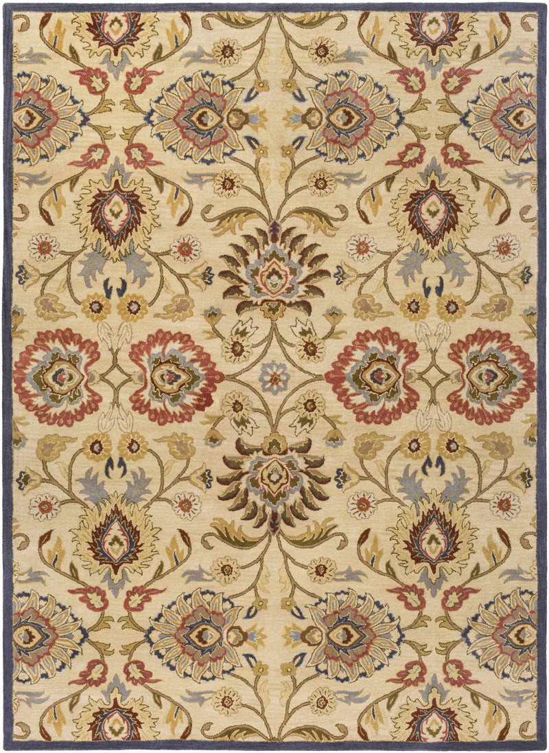 Caesar 1116 Hand Tufted Beige & Rust Wool Rug by Boutique Rugs